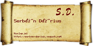 Serbán Dárius névjegykártya